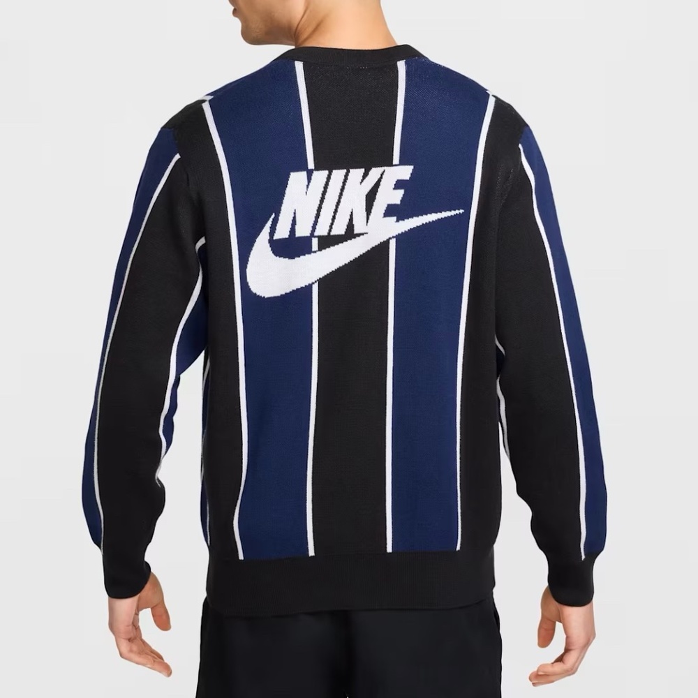 Nike $110 Club Men's Fairway Stripe Sweater Blk/Navy/Wht HM4812-010 XXL
